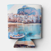 自民党 – シチリア – ビーチ – パノラマ 缶クーラー (裏面)