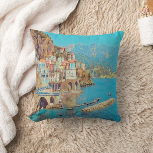 自民党ATRANI.- Amalfi Coast - クッション (ブランケット)