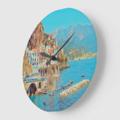 自民党ATRANI.- Amalfi Coast - ラージ壁時計 (傾斜)
