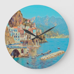 自民党ATRANI.- Amalfi Coast - ラージ壁時計