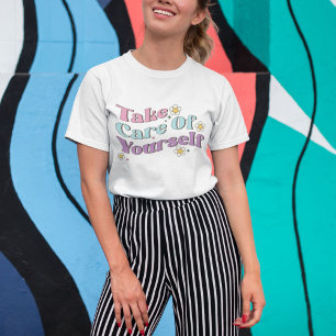 自気に分のレトロデイジー野花 Tシャツ