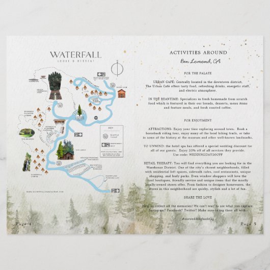 自然あふれる森の滝でのウェディングプログラム　ゲーム付き (裏面)