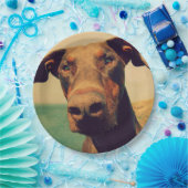 自然おもしろいなドバーマン犬のクローズアップ ペーパープレート (パーティー)