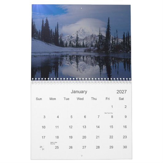 自然および野性生物のカレンダー カレンダー (1月 2027)