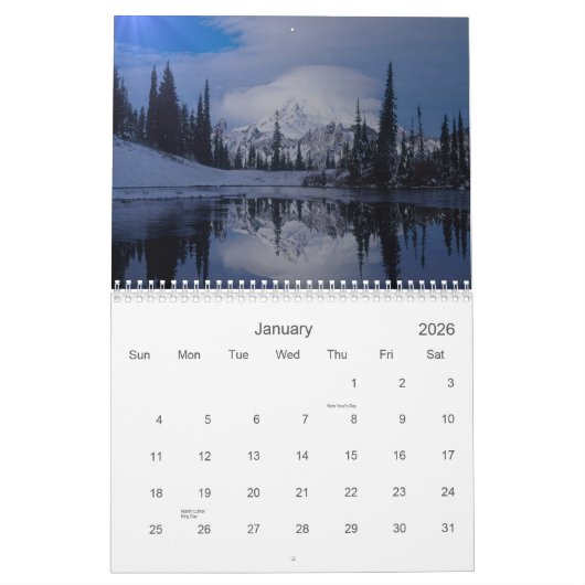 自然および野性生物のカレンダー カレンダー (1月 2026)