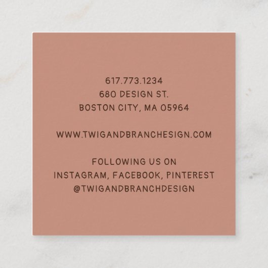 自然お洒落花 スクエア名刺 (裏面)