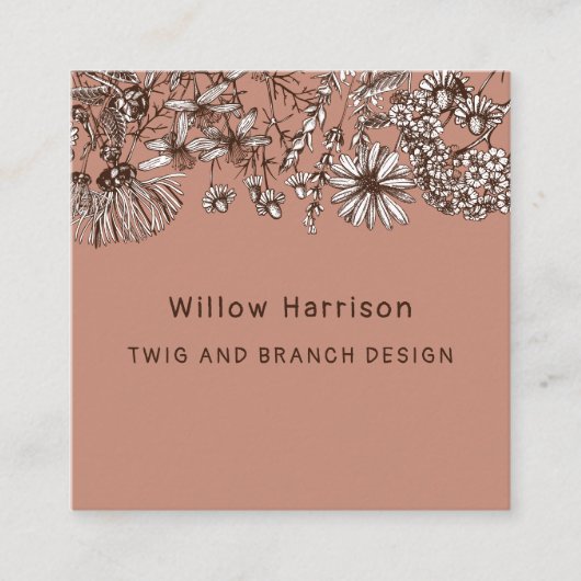 自然お洒落花 スクエア名刺 (正面)