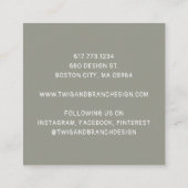 自然お洒落花 スクエア名刺 (裏面)