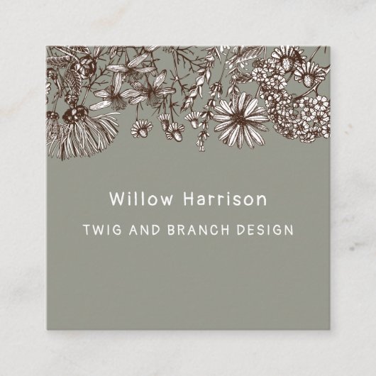 自然お洒落花 スクエア名刺 (正面)