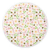 自然からインスピレーションを受けた花と生き物 セラミックノブ (正面)