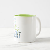 "自然かわいらしく端正な"は緑の内部のマグです ツートーンマグカップ (正面右)