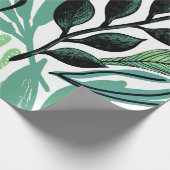 自然かわいらし緑パターン ラッピングペーパー (角)