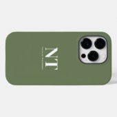 自然かわいらし緑無地の色モノグラムの Case-Mate iPhoneケース (裏面 (横))