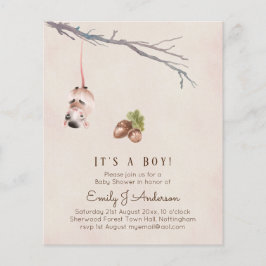 自然が大好き野ネズミ赤ちゃんシャワー招待状