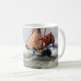 自然が支配する場所：シーグル連れのStormy Seascape コーヒーマグカップ