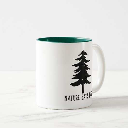 自然こうもりの最後 ツートーンマグカップ (正面右)
