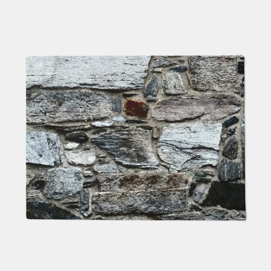 自然で石パターン(の模様が)あるな灰色、暗灰色、黒及びブラウン ドアマット (正面)