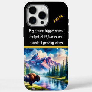 自然で穏やかな川の水牛 iPhone 16 PRO MAXケース
