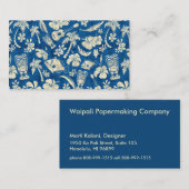 自然で、青いMahapuuのビーチのハワイのろうけつ染め 名刺 (正面/裏面)