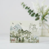 自然とアウトドアが好きな人の誕生日おめでとう ポストカード (スタンド正面)