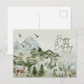 自然とアウトドアが好きな人の誕生日おめでとう ポストカード (正面/裏面)
