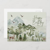 自然とアウトドア愛好家の誕生日おめでとう ポストカード (正面/裏面)
