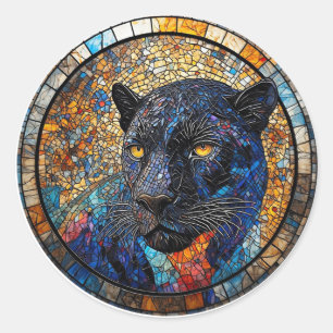 自然とアートを愛する人のための壮麗なパンサー 🐆🌈 ラウンドシール