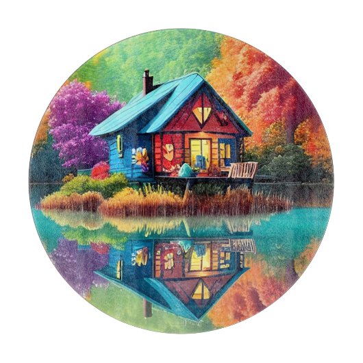 自然とコテージの風景38566 カッティングボード (正面)