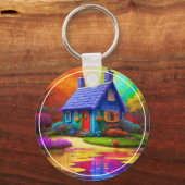 自然とコテージの風景38566 キーホルダー (正面)