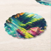 自然とピンクのコテージ-68486 ペーパーコースター (アングル)