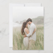 自然とワイルドフラワーの婚約パーティ写真 招待状 (裏面)