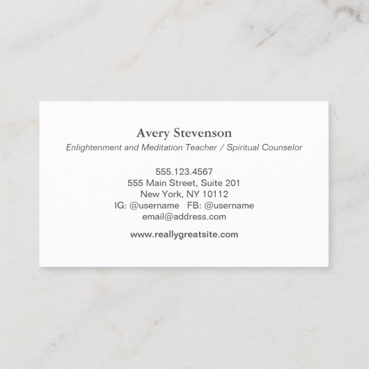 自然と代替の健康とウェルネスツリー 名刺 (裏面)