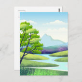 自然と川の景色 ポストカード (正面/裏面)