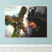 自然と文明キャンバスの印刷 キャンバスプリント (インサイチュ (ウッドフロア))