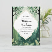 自然と森をテーマにした結婚式招待状カード 招待状 (スタンド正面)