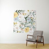 自然と植物性の装飾lグリーンlホワイト タペストリー (インサイチュ(横))