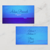 自然と見はっきりしたた目の海と空とボート 名刺 (正面/裏面)