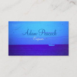 自然と見はっきりしたた目の海と空とボート 名刺