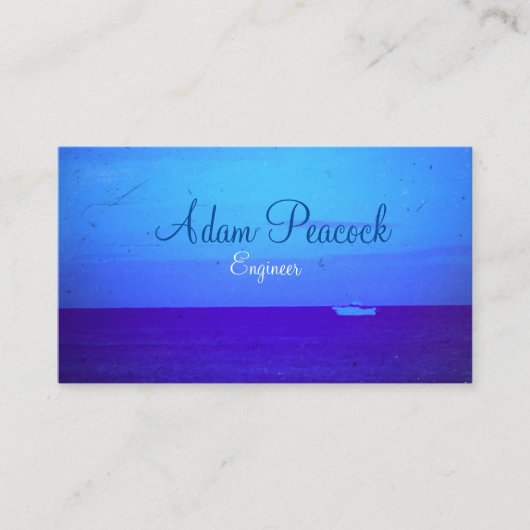 自然と見はっきりしたた目の海と空とボート 名刺 (正面)