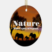 自然と象を鑑賞する セラミックオーナメント (右)