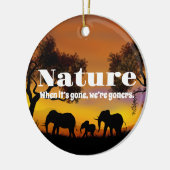 自然と象を鑑賞する セラミックオーナメント (左)