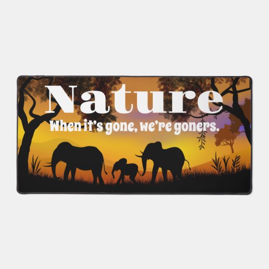 自然と象を鑑賞する デスクマット (正面)