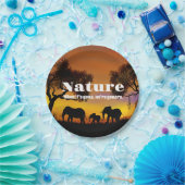 自然と象を鑑賞する ペーパープレート (パーティー)