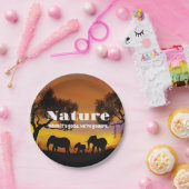 自然と象を鑑賞する ペーパープレート (パーティー)