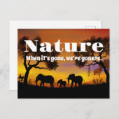 自然と象を鑑賞する ポストカード (正面/裏面)