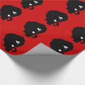 自然なアフロのひよこのイラストレーション ラッピングペーパー (角)