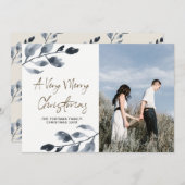 自然なウィムシーの植物性のクリスマスフォト シーズンカード (正面/裏面)