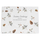 自然なクリスマスの花の写真クリスマス ラージペーパーバッグ (正面)