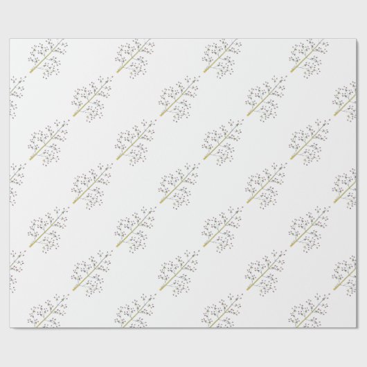 自然なクリスマスの赤い果実の包装紙 ラッピングペーパー (フラット)