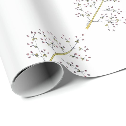 自然なクリスマスの赤い果実の包装紙 ラッピングペーパー (ロールコーナー)